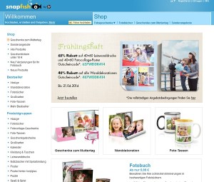 Die Webseite von snapfish